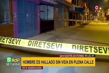 SMP: hombre es hallado sin vida en plena calle