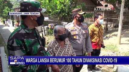 Warga Lansia Berumur 100 Tahun Divaksinasi Covid-19