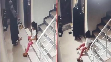 Kızına gözcülük yaptırıp, çelik kapıları 30 saniyede açan kadın kameralara yakalandı