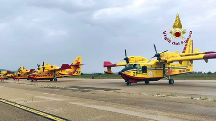 Anche cnadair francesi per l'incendio di Oristano