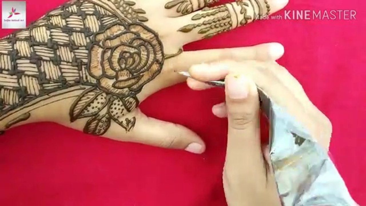 Easy simple arabic mehndi heena design for hand  #मेहदी -  rakhi mehndi design - Habiba Mehndi Art