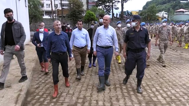 ARTVİN - Bakan Soylu, Arhavi'deki çalışmalara katılan jandarma personeline teşekkür etti