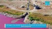 Una laguna rosa prendió las alertas en Chubut por la contaminación de las pesqueras