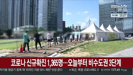 코로나 신규확진 1,365명…오늘부터 비수도권 3단계