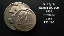 Ceny monet 2 RP Józef Piłsudski 1934 - 1939, srebro nakłady i ceny na Lipiec 2021