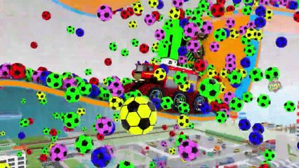 Monster Cars and Street Vehicles on Zig Zag Mega Ramp Race Hot Wheels 3D Animation Gameplay Videos