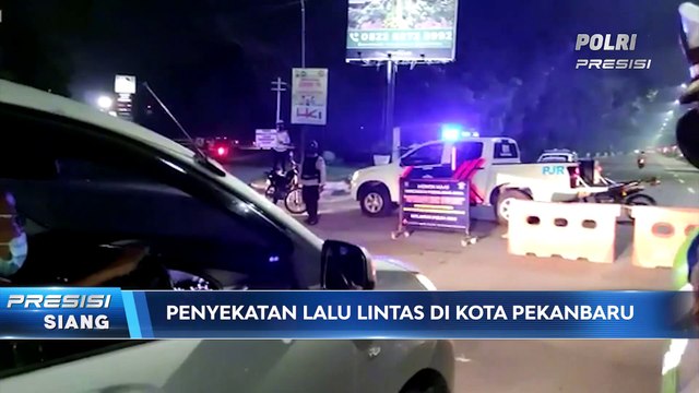 Ditlantas Polda Riau Lakukan Penyekatan Lalu Lintas di Kota Pekanbaru