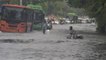 Waterlogging on roads after incessant rains in Delhi