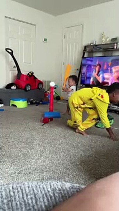 Talented Boy's Sweet Baseball Hit