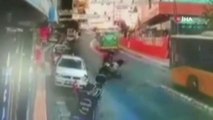 Sarıyer'de feci motosiklet kazası kamerada