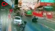 Sarıyer'de feci motosiklet kazası kamerada