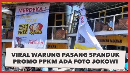 Viral Warung Pasang Spanduk Promo PPKM Ada Foto Jokowi, Auto Didatangi Petugas