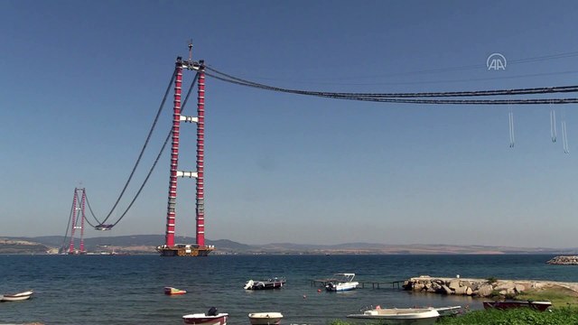 ÇANAKKALE - '1915 Çanakkale Köprüsü'nün 3. tabliye montajına başlandı