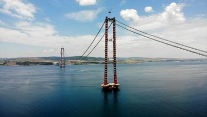 1915 Çanakkale Köprüsü'nün 3'üncü mega blok tabliye montajı başladı