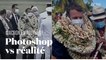 Non, Emmanuel Macron n'a pas été totalement recouvert de fleurs en Polynésie