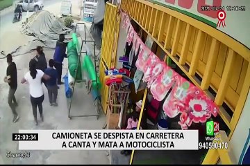 Motociclista pierde la vida tras ser impactado por camioneta fuera de control en Canta