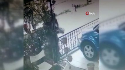 At arabasıyla gelip su motorunu çalan hırsız kameralara yakalandı