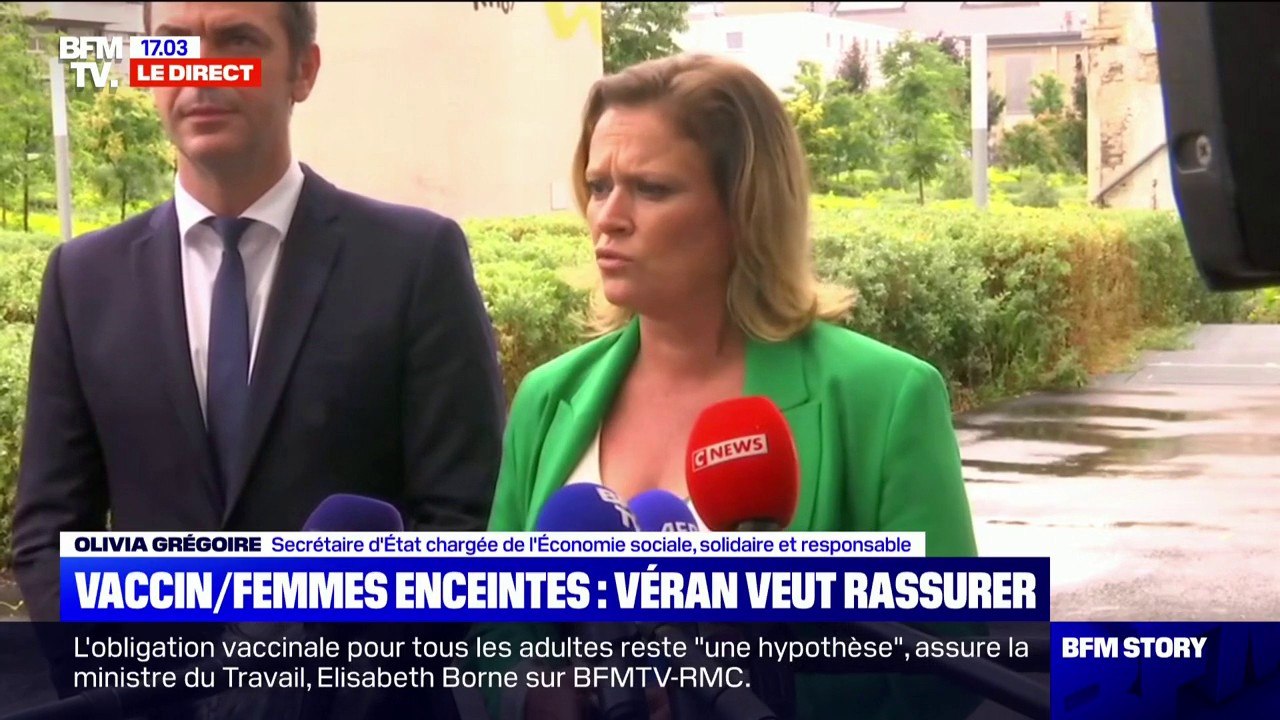 "Vaccinons-nous et surtout quand on est enceinte": Olivia Grégoire, secrétaire d'État, reçoit se fait vacciner par Olivier Véran