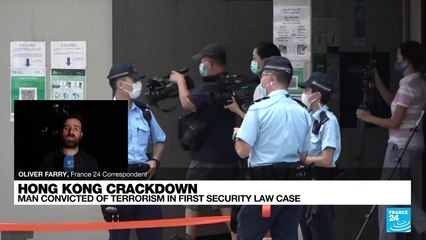 Hong Kong court convicts man in first national security trial