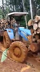 Skills of Tractor Drivers | New Holland Excel 6010 4WD Power full Trktor | With Trailer Mud road Stunt |Zubair Menothil
