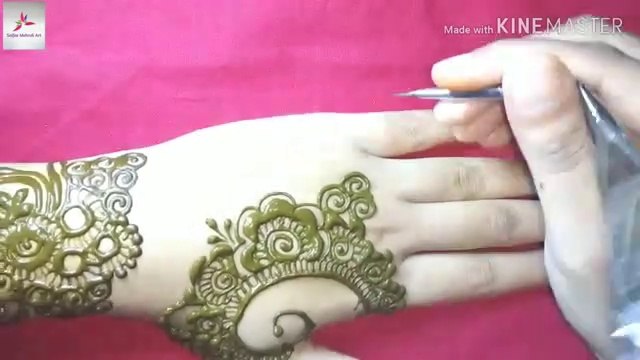 arabic henna मेहदी design - easy simple Dubai style back hand heena mehndi design - HabibaMehndiArt