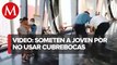 Por no usar cubrebocas detienen a joven en Metro de Monterrey