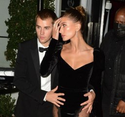 Hailey Bieber Channeled a Goth Disney Princess with a Super-High Slit Gown