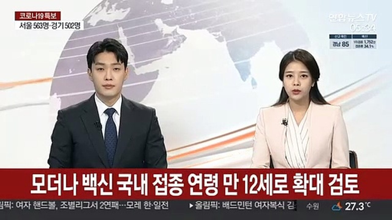 모더나 백신 국내 접종 연령 만 12세로 확대 검토