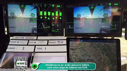 Eficiência no ar avião percorre 240km com uma carga de bateria nos EUA