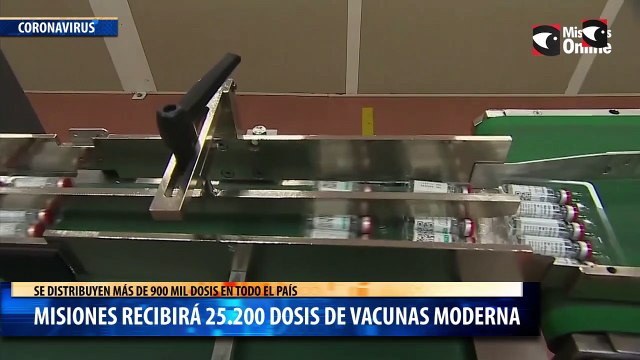 Se distribuyen más de 900 mil dosis de Moderna en todo el país: Misiones recibirá 25.200 dosis