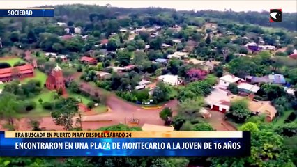 Encontraron en una plaza de Montecarlo a la joven de 16 años buscada en Puerto Piray desde el sábado 24