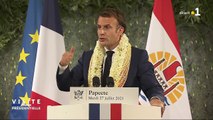 Discours du président Emmanuel Macron en polynesie Française.