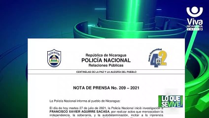 Policía Nacional investiga a Francisco Aguirre Sacasa