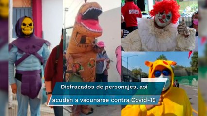 Pikachu, Skeletor y Pennywise, algunos de los disfraces presentes en la vacunación contra Covid-19