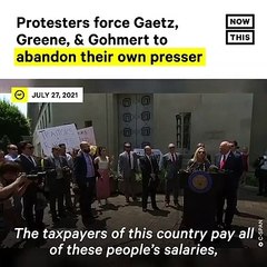 GOP LAWMAKERS CHASED OUT OF PRESS CONFERENCE BY PROTESTERS