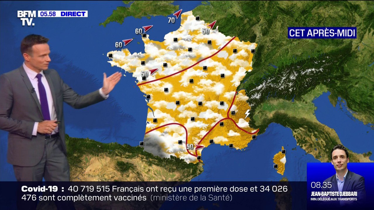 Le temps sera ensoleillé près de la Méditerranée et plus mitigé sur le reste du pays ce mercredi