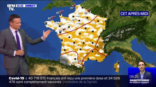 Le temps sera ensoleillé près de la Méditerranée et plus mitigé sur le reste du pays ce mercredi