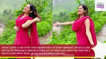 Baarish babe Jannat Zubair shares hot and wet pictures in rain Ramji Gulati sends her hearts