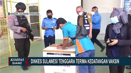 Vaksin Covid-19 Tiba Bandara Haluoleo Kendari dengan Pengawalan Ketat