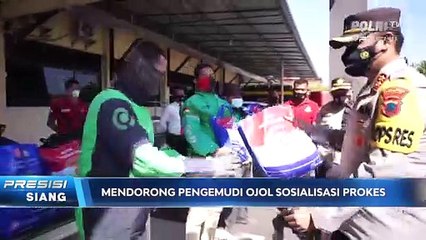 Polres Batang Berikan Sembako dan Dorong Pengemudi Gojek Jadi Agen Prokes
