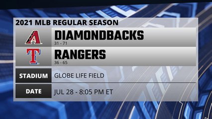 Diamondbacks @ Rangers Game Preview for JUL 28 -  8:05 PM ET