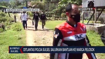 Ditlantas Polda Sulsel Salurkan Bantuan Ke Warga Pelosok