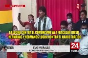 Evo Morales se reunió con representantes de Perú Libre en la Casa del Maestro