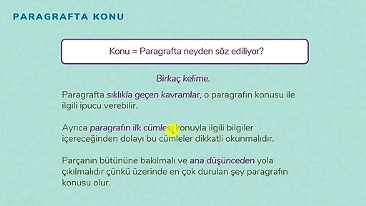 Paragrafta Konu - Ana Düşünce | ALES Sözel Yetenek