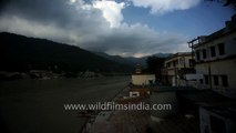 Clouds passing over Ganga river - time lapse