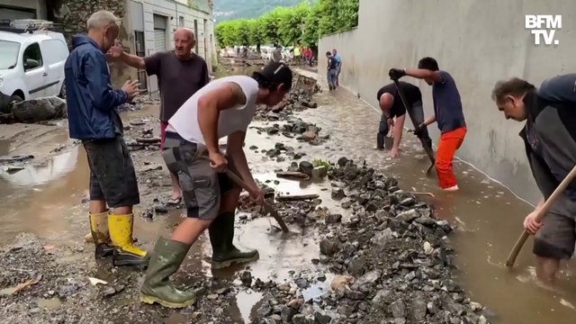 Des fortes pluies ont provoqué d'importants dégâts autour du lac de Côme en Italie