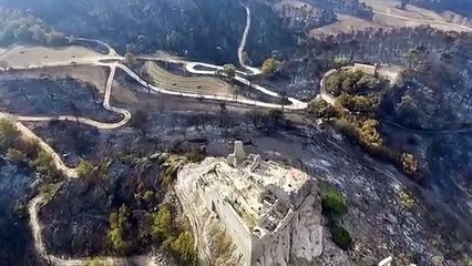 La destrucció causada per l'incendi de la Conca de Barberà i l'Anoia, a vista de dron
