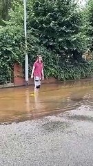 Burst water main in Billing Road