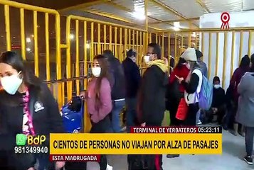 Télécharger la video: Terminal de Yerbateros: cientos de personas no pueden viajar por alza de pasajes