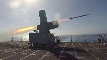 USS Montgomery Fires – (RAM) Rolling Airframe Missiles